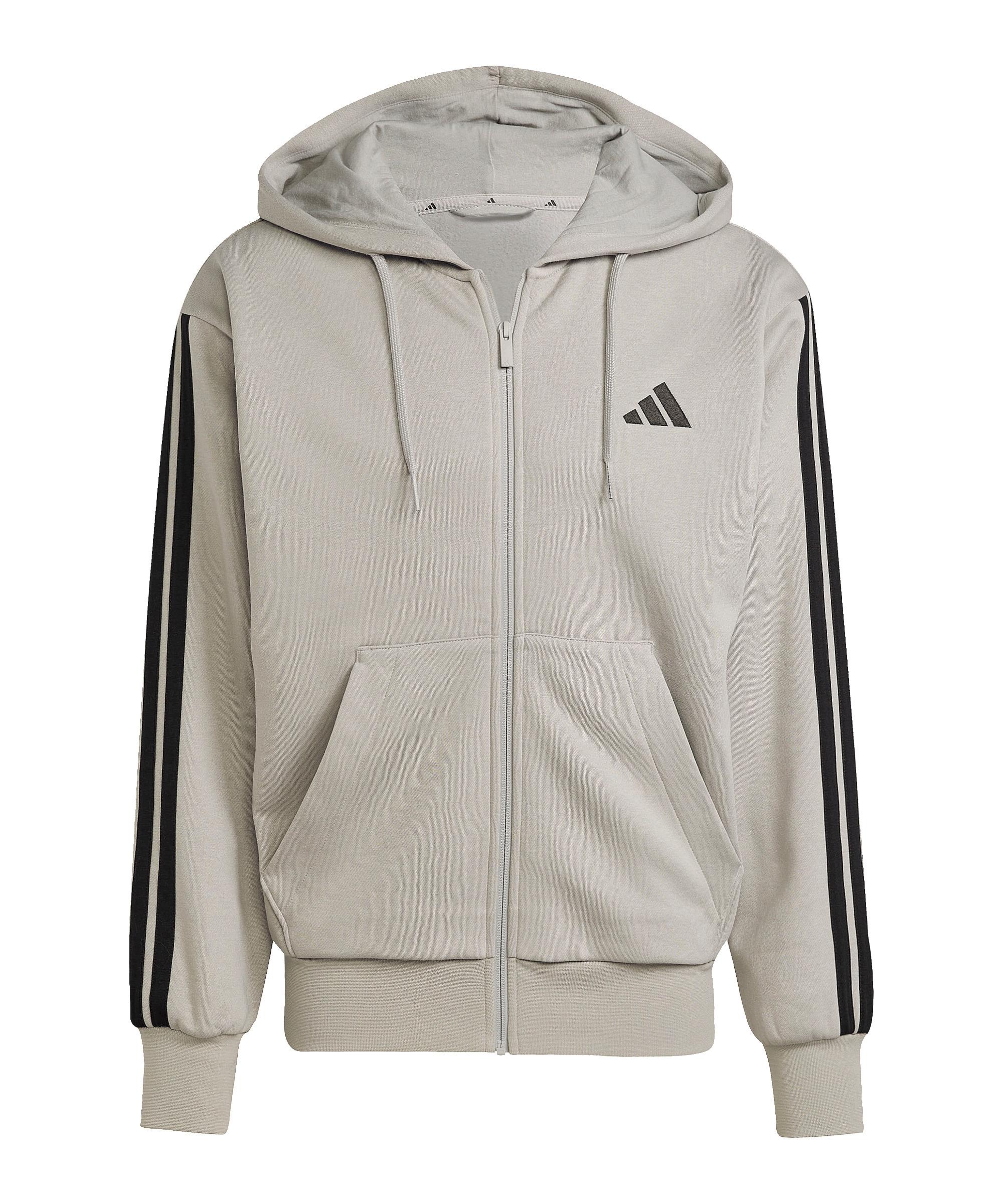 adidas Essentials Three Stripes Fleece Hoody Funktionssweatshirt Herren - grau