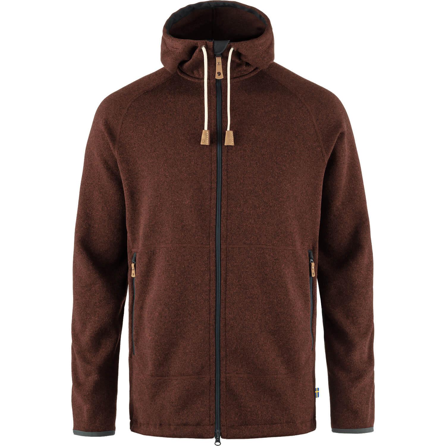 FJ&Auml;LLR&Auml;VEN &Ouml;vik Fleece Hoodie Funktionsjacke Herren - Dunkelorange