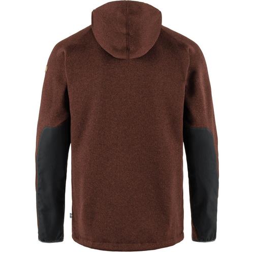 Rückansicht von FJÄLLRÄVEN Övik Fleece Hoodie Funktionsjacke Herren Dunkelorange