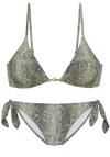 JETTE Triangel-Bikini Bikini Set Damen - oliv bedruckt