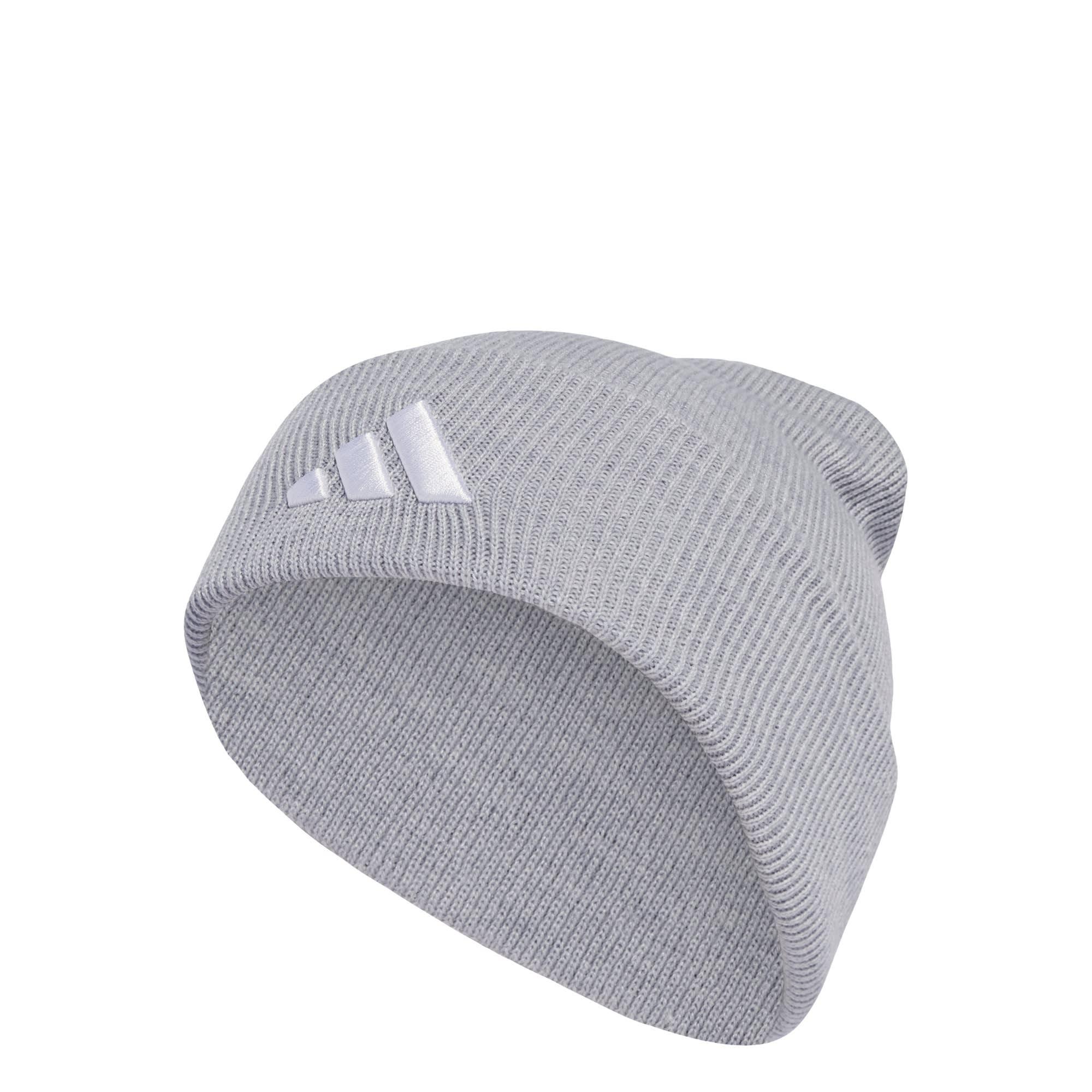 adidas New Logo Beanie Cuff Beanie - Light Grey Heather / White