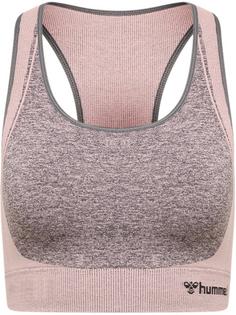 hummel hmlKARINA SEAMLESS SPORTS TOP Funktionstop Damen QUIET SHADE/WOODROSE MELANGE