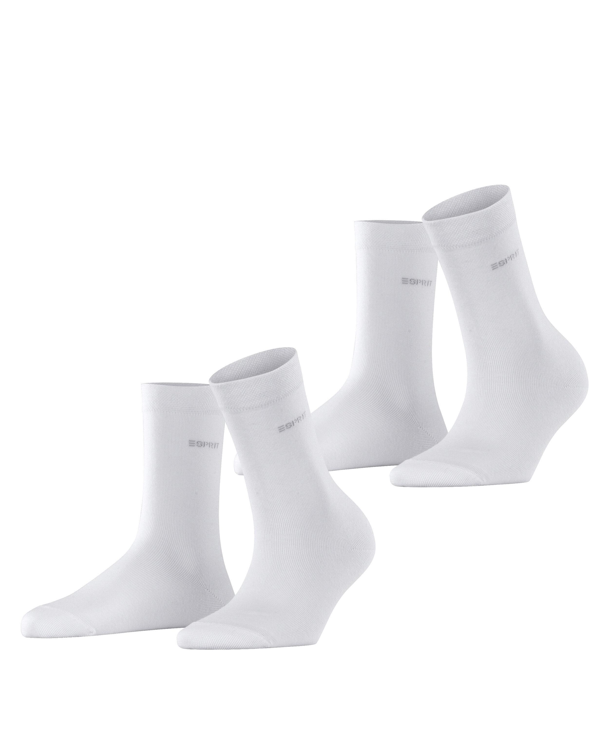 ESPRIT Basic Easy SO  2-Pack Socken Damen - white (2000)