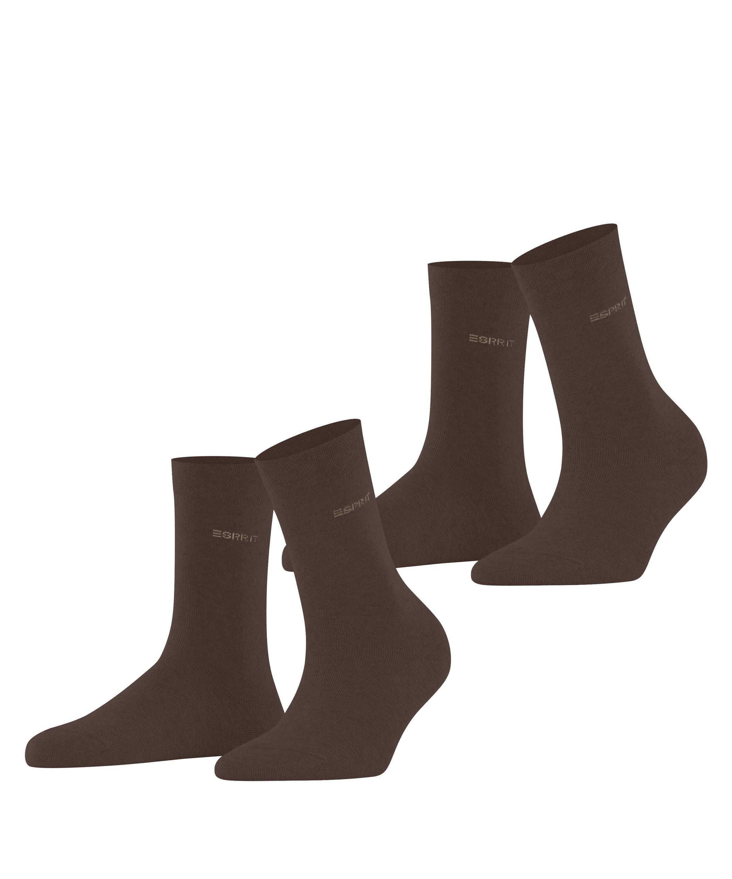 ESPRIT Basic Easy SO  2-Pack Socken Damen - chocolate (5272)