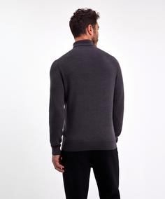 Rückansicht von Falke Strickpullover Herren asphalt mel. (3182)
