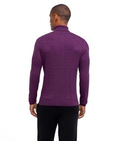 Rückansicht von Falke Strickpullover Herren aubergine (8282)