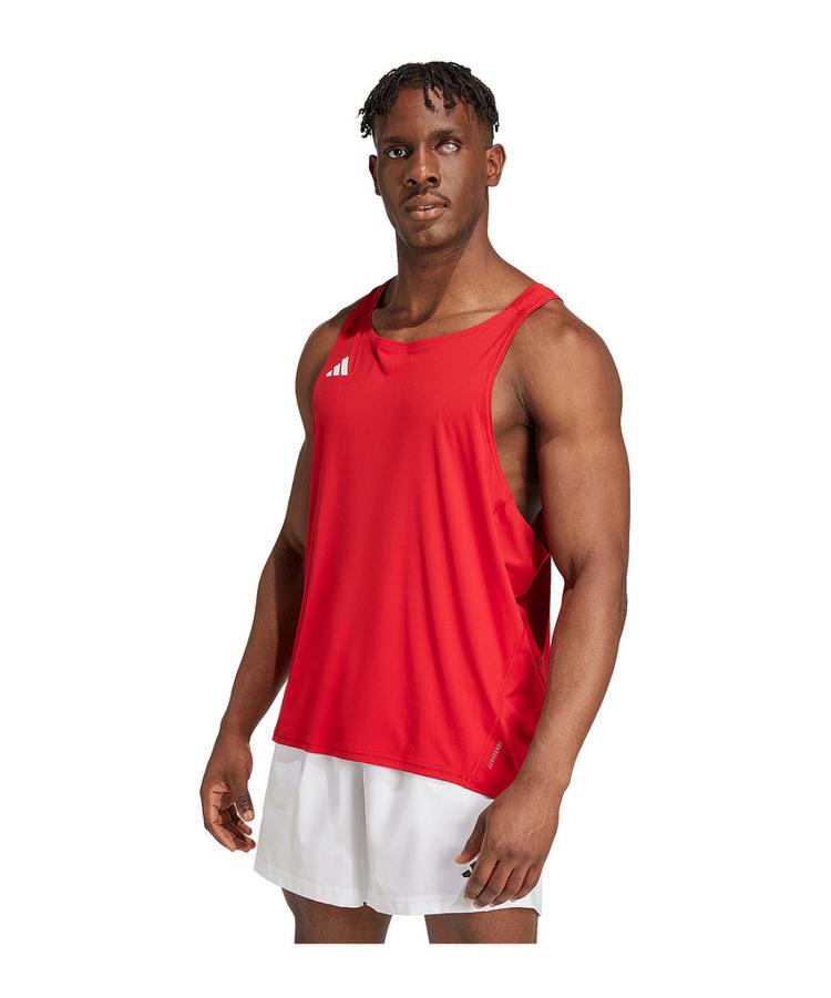 adidas adidas Adizero Tanktop Wei&szlig; Laufshirt Herren - rot - 0 | SportScheck
