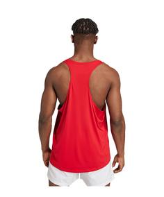 Rückansicht von adidas Adizero Tanktop Weiß Laufshirt Herren rot