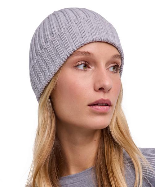 Rückansicht von Falke Merino X-Fine Ribbed Beanie Beanie light grey heather (3106)