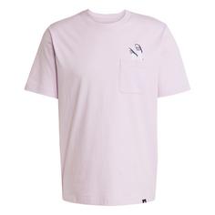 adidas Lounge Slides Graphic Pocket T-Shirt T-Shirt Herren Ice Lavender
