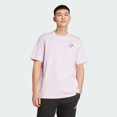 Rückansicht von adidas Lounge Slides Graphic Pocket T-Shirt T-Shirt Herren Ice Lavender