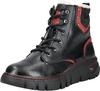 Mustang Stiefelette Stiefel Damen - Schwarz/Rot