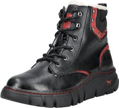 Mustang Stiefelette Stiefel Damen Schwarz/Rot