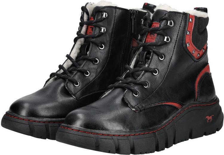 Mustang Mustang Stiefelette Stiefel Damen - Schwarz/Rot - 0 | SportScheck