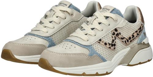 Rückansicht von Mustang Sneaker Sneaker Damen Beige/Blau