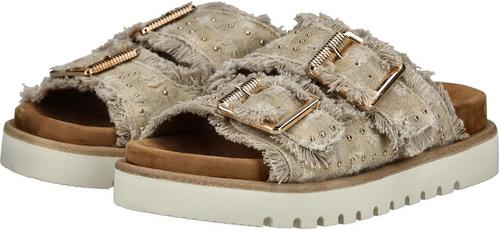 Rückansicht von Mustang Pantoletten Freizeitschuhe Damen Beige