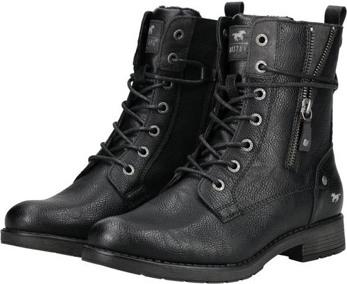 Rückansicht von Mustang Stiefelette Stiefel Damen Schwarz
