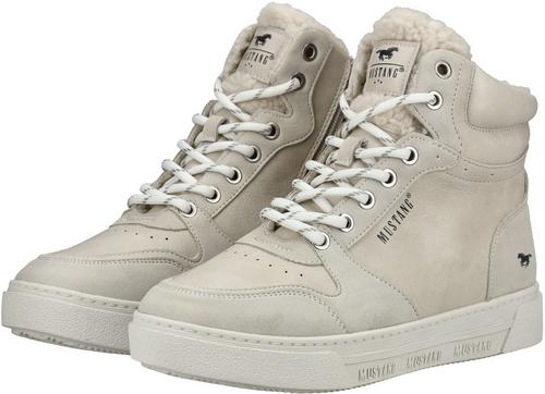 Rückansicht von Mustang Stiefelette Stiefel Damen Wei&szlig;