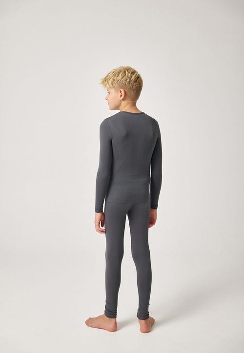 Rückansicht von Snocks Thermounterwäsche Kinder Funktionsshirt Grau