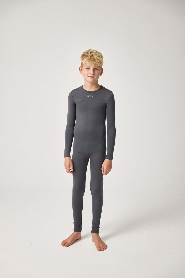 Snocks Snocks Thermounterw&auml;sche Kinder Funktionsshirt - Grau - 5 | SportScheck