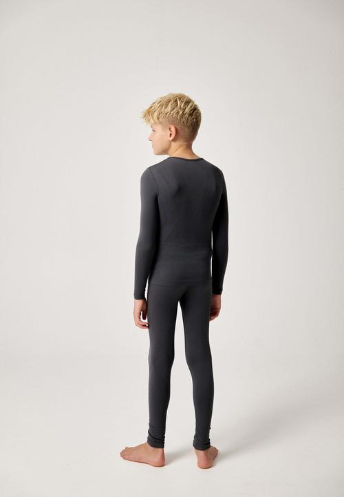 Rückansicht von Snocks Thermounterwäsche Kinder Funktionsshirt Schwarz