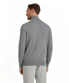 Rückansicht von Falke Strickpullover Herren light greymel. (3390)