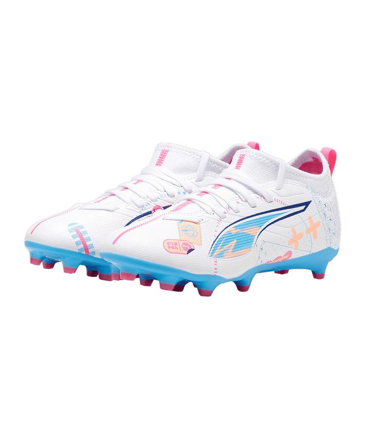 PUMA PUMA ULTRA 5 Match FG/AG Volume Up Jr Kids Fu&szlig;ballschuhe Kinder - weissblau - 3 | SportScheck
