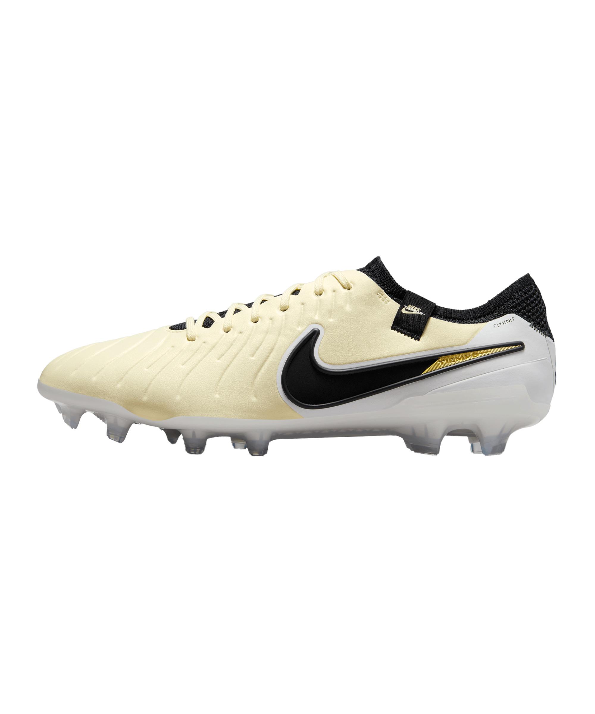 Nike Tiempo Legend X Elite FG Max Voltage Fu&szlig;ballschuhe - beigeschwarzgold