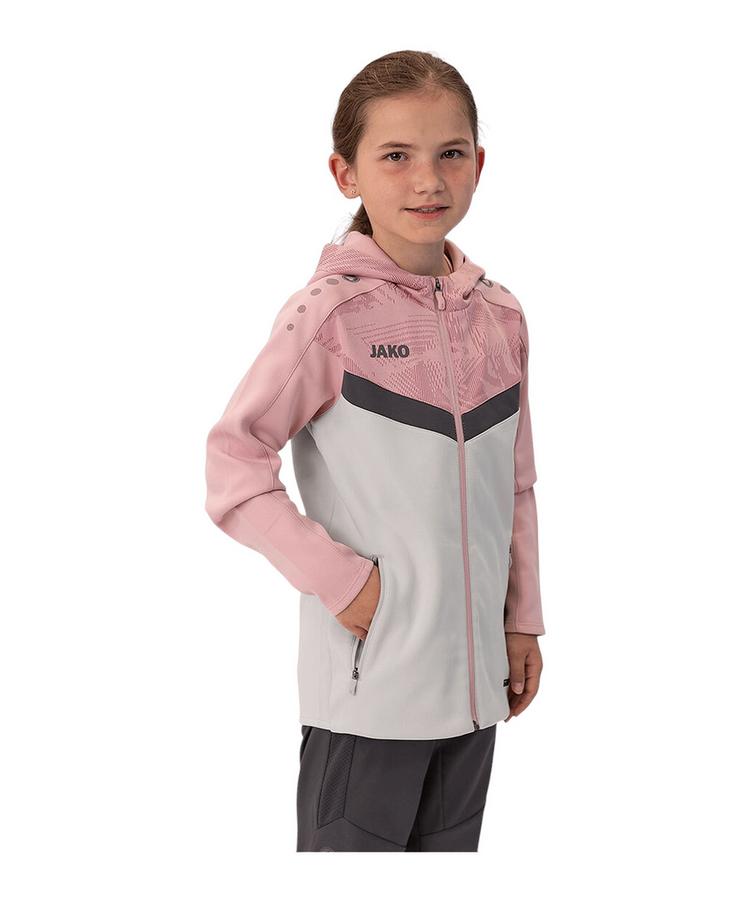 JAKO JAKO Iconic Kapuzenjacke Kids Trainingsjacke Kinder - graurosa - 0 | SportScheck