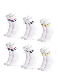 DANISH ENDURANCE Tennis Crew Socken - black greenyellow redblue stripes