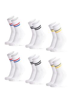 DANISH ENDURANCE Tennis Crew Sportsocken black greenyellow redblue stripes