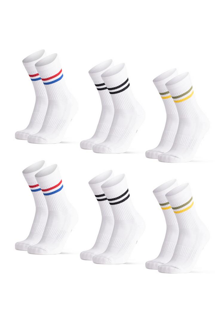 DANISH ENDURANCE DANISH ENDURANCE Tennis Crew Socken - black greenyellow redblue stripes - 0 | SportScheck