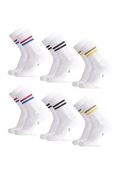 Rückansicht von DANISH ENDURANCE Tennis Crew Sportsocken black greenyellow redblue stripes