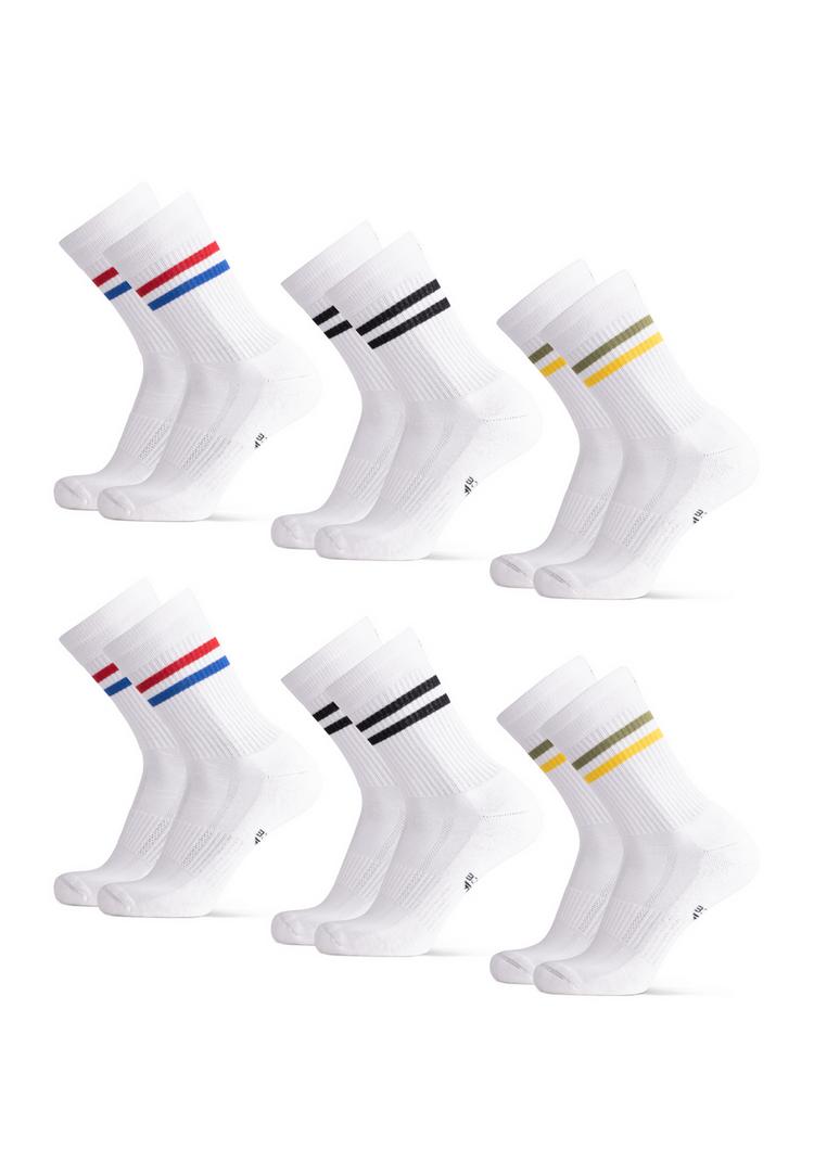 DANISH ENDURANCE DANISH ENDURANCE Tennis Crew Socken - black greenyellow redblue stripes - 0 | SportScheck