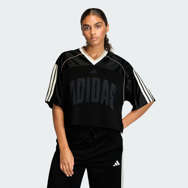 adidas adidas STADIUM MESH T-SHIRT Langarmshirt Damen - Black / Crystal Linen / Off White - 0 | SportScheck