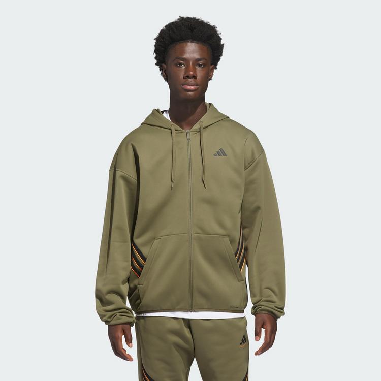 adidas adidas ADIDAS CRAZY WARM FULLZIP HOODIE Hoodie Herren - Olive Strata / Lucid Orange - 0 | SportScheck