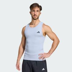Rückansicht von adidas POWER ESSENTIALS WORKOUT RIB TANKTOP Funktionstank Herren Halo Silver
