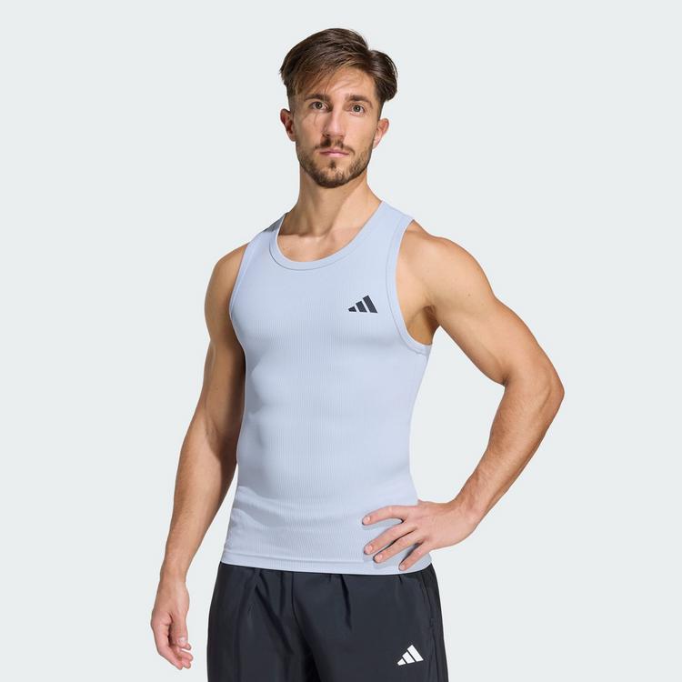 adidas adidas POWER ESSENTIALS WORKOUT RIB TANKTOP Funktionstank Herren - Halo Silver - 0 | SportScheck