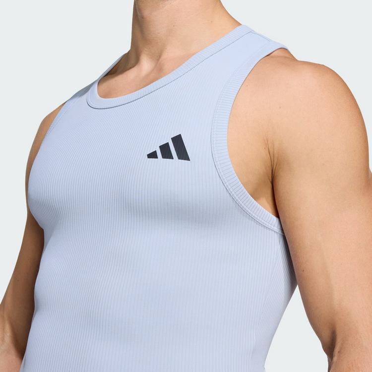 adidas adidas POWER ESSENTIALS WORKOUT RIB TANKTOP Funktionstank Herren - Halo Silver - 0 | SportScheck