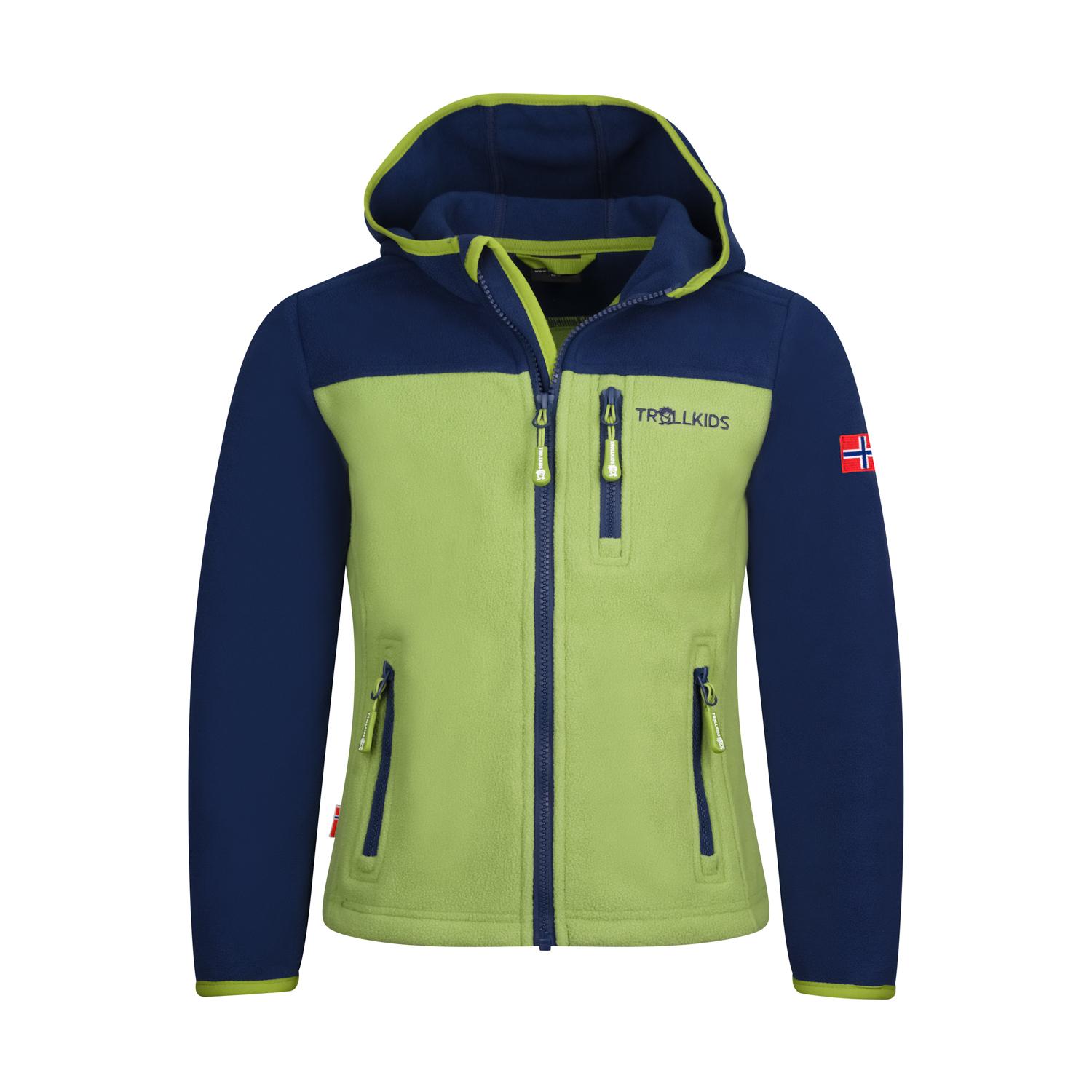 Trollkids Stavanger Fleecejacke Kinder - Kiwigr&uuml;n/Mystikblau