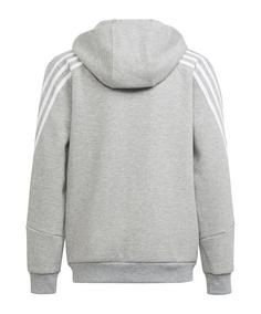 Rückansicht von adidas Future Icons Kapuzenjacke Kids Sweatshirt Kinder grauweiss