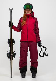 Rückansicht von Peak Performance Skijacke Damen weinrot