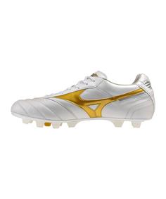 Rückansicht von Mizuno Morelia II Elite FG Bright  Wei&szlig; Fu&szlig;ballschuhe weissgold