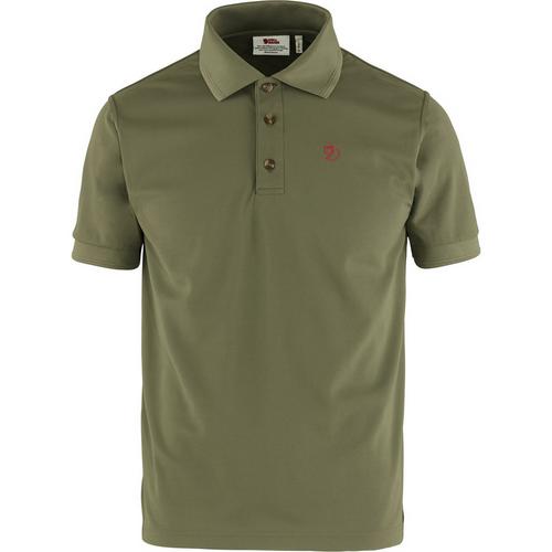 Rückansicht von FJ&Auml;LLR&Auml;VEN Crowley Piqu&eacute; T-Shirt Herren Oliv