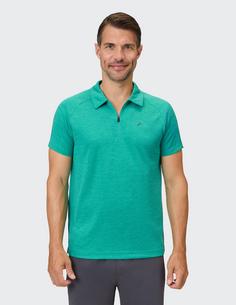 Rückansicht von JOY sportswear IVO Poloshirt Herren cadmium green melange