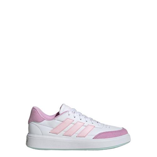Rückansicht von adidas Courtblock Schuh Sneaker Kinder Cloud White / Clear Pink / Bliss Lilac