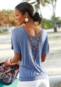 Rückansicht von Lascana Strandshirt T-Shirt Damen rauchblau