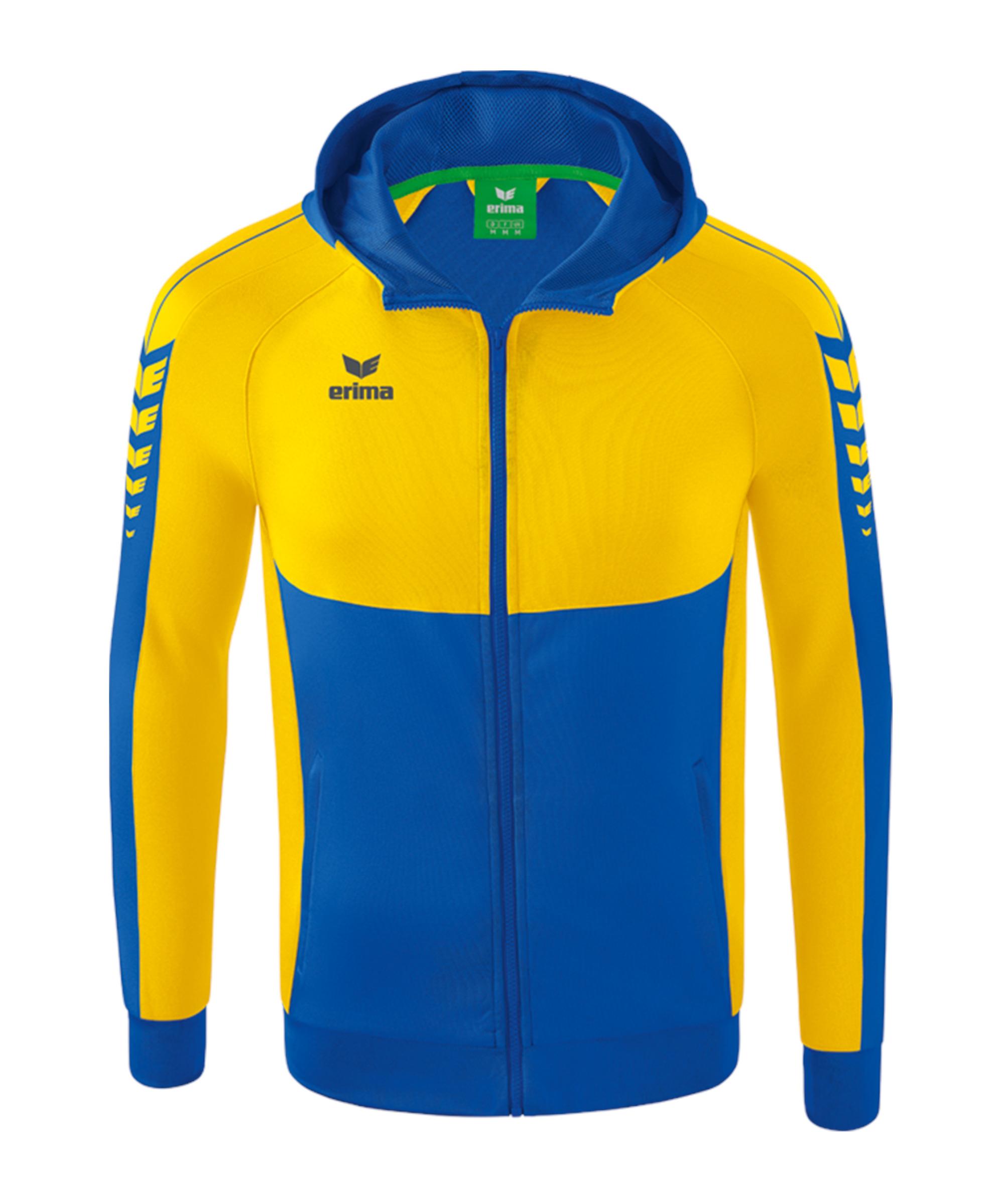 Erima SIX WINGS Kapuzenjacke Trainingsjacke Herren - blaugelb