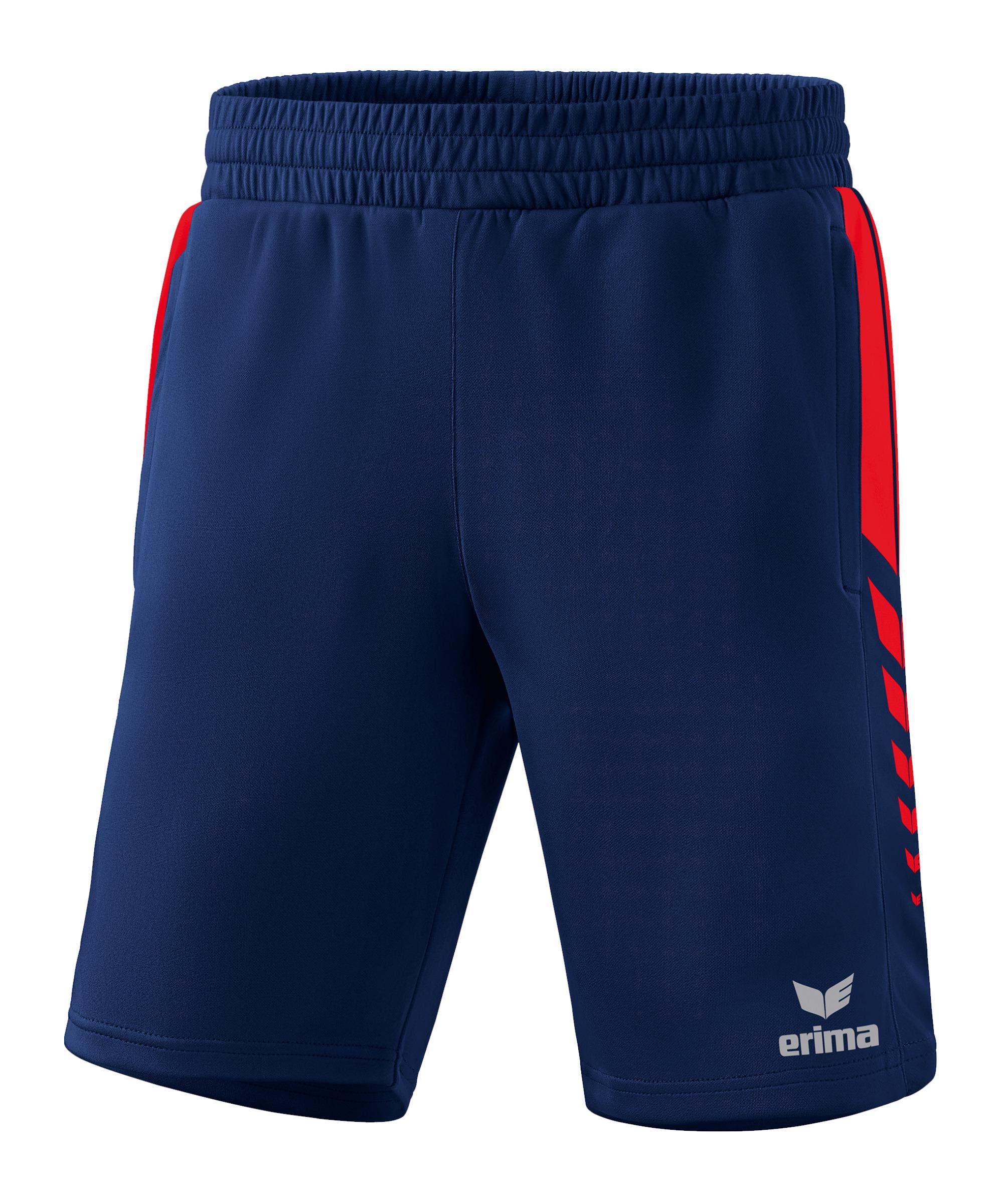 Erima SIX WINGS Short Fu&szlig;ballshorts Herren - blaurot