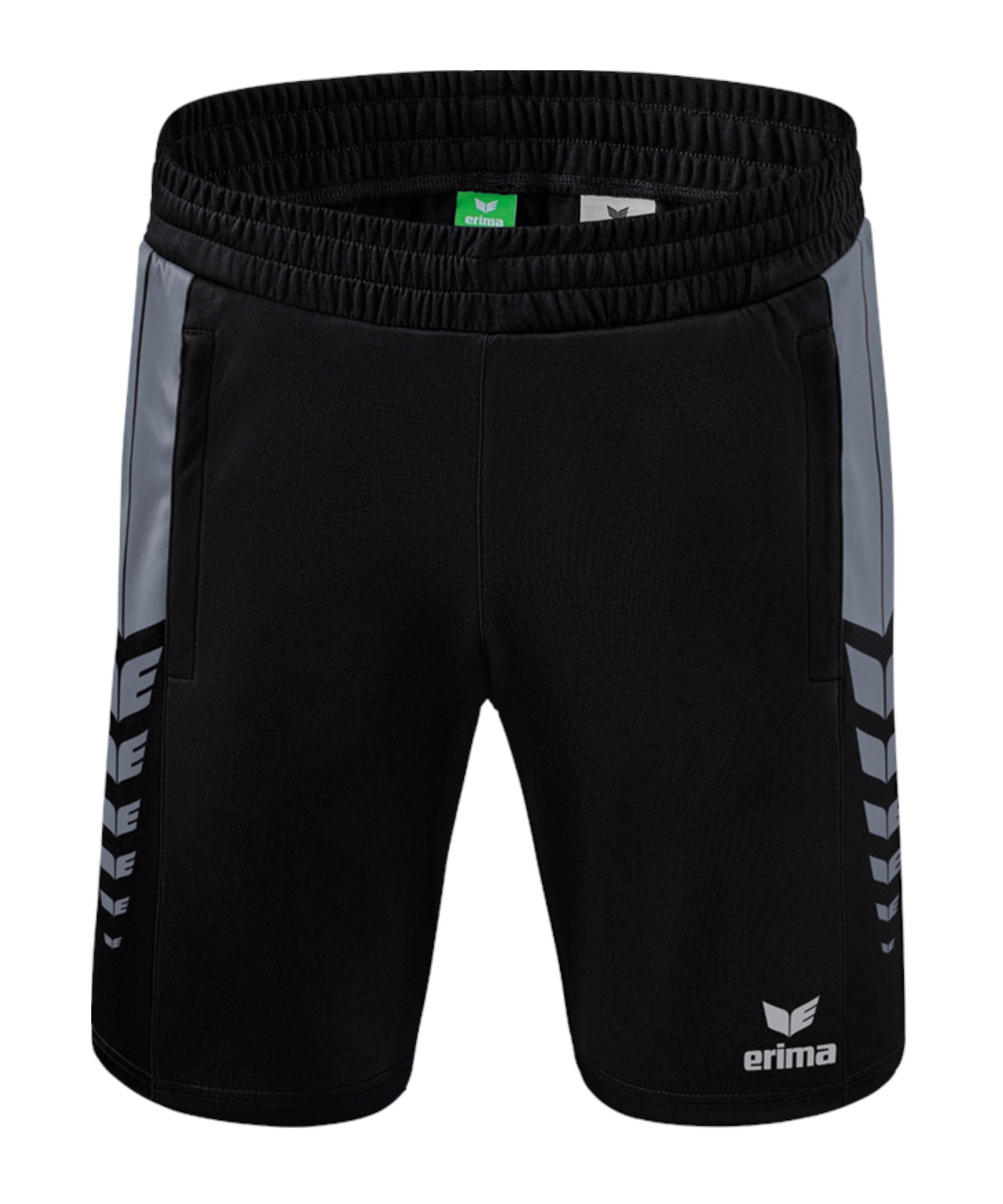 Erima SIX WINGS Short Fu&szlig;ballshorts Herren - schwarzgrau